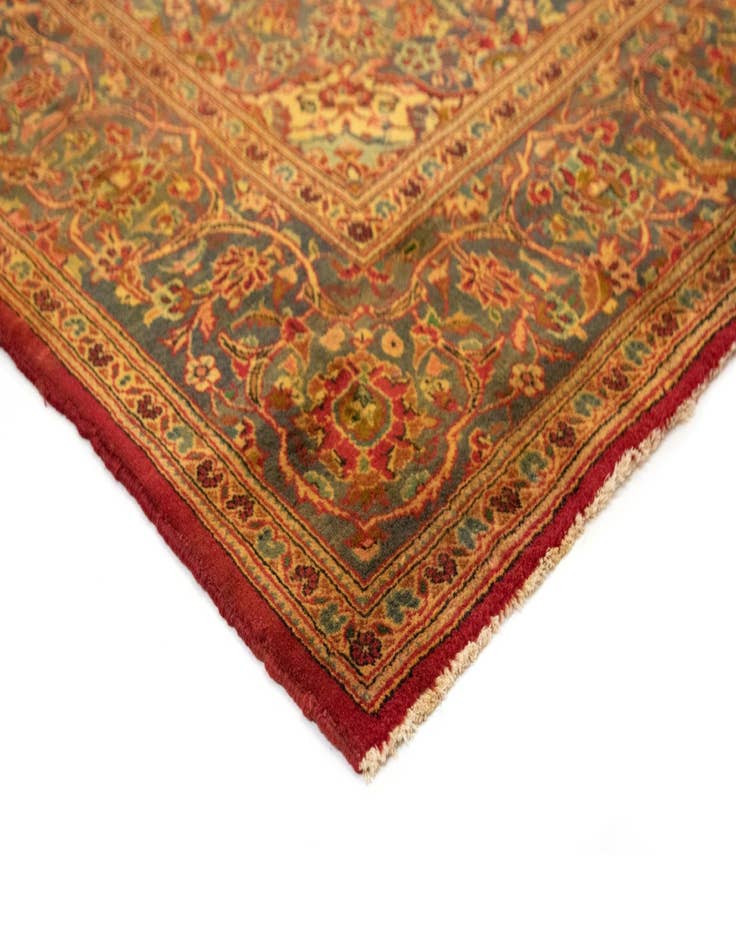 Detail image of  6' 4 x 10' 11  Hand Knotted Kashan Persian Wool Runner Rug