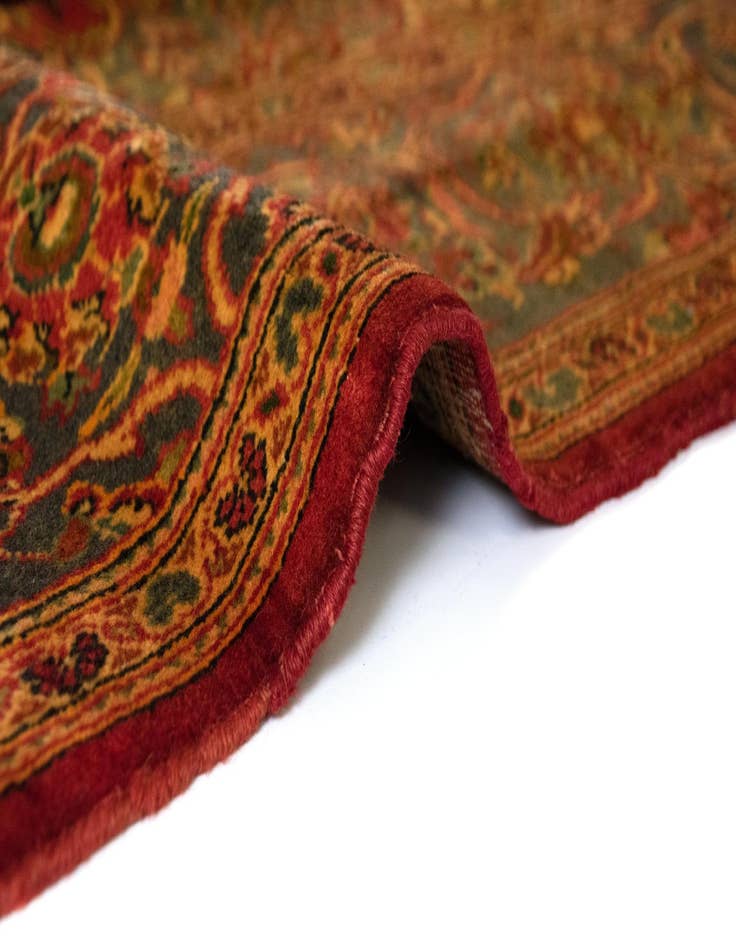 Detail image of  6' 4 x 10' 11  Hand Knotted Kashan Persian Wool Runner Rug