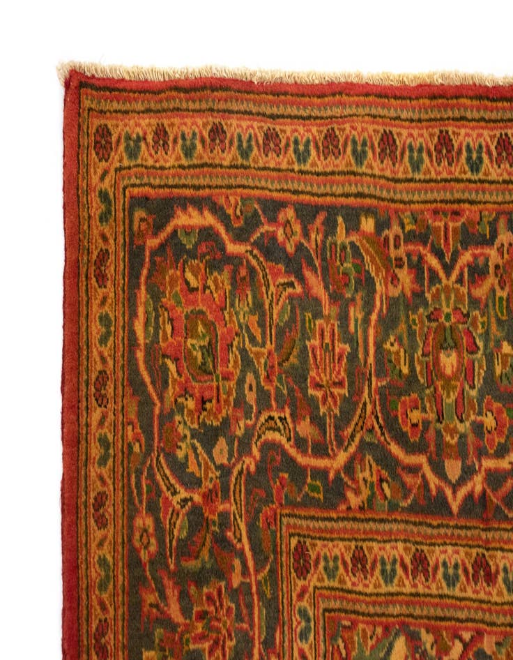 Detail image of  6' 4 x 10' 11  Hand Knotted Kashan Persian Wool Runner Rug