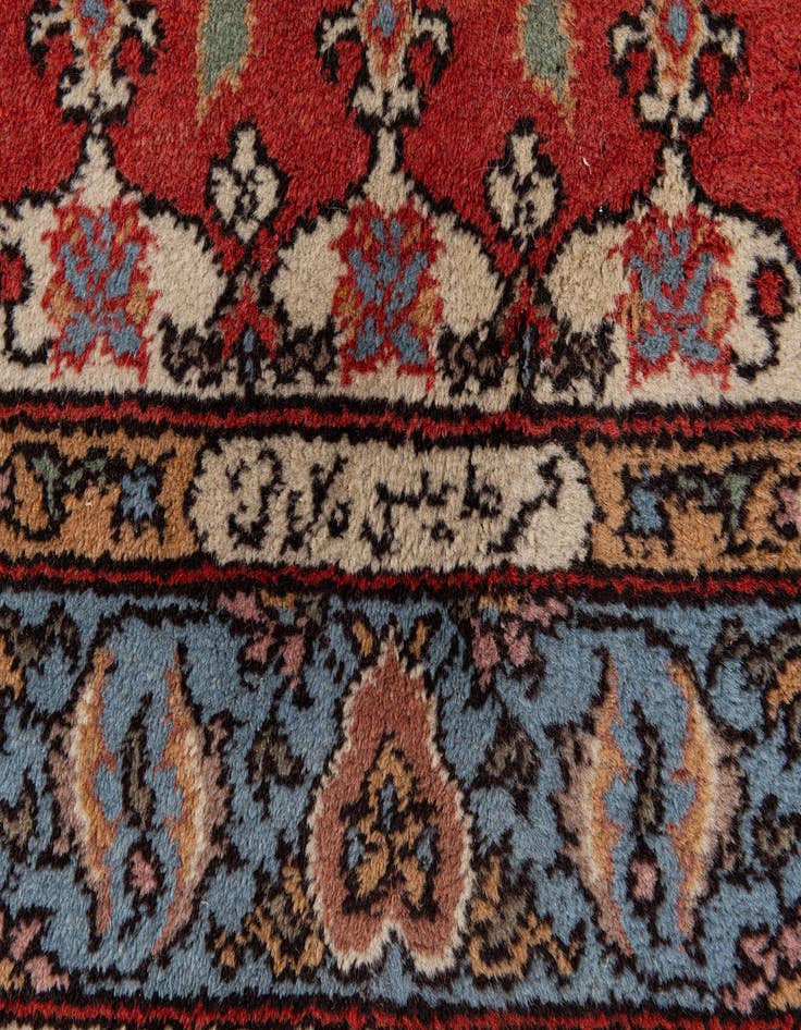 Detail image of  3' 5 x 18'  Hand Knotted Kashan Oriental Wool Runner Rug