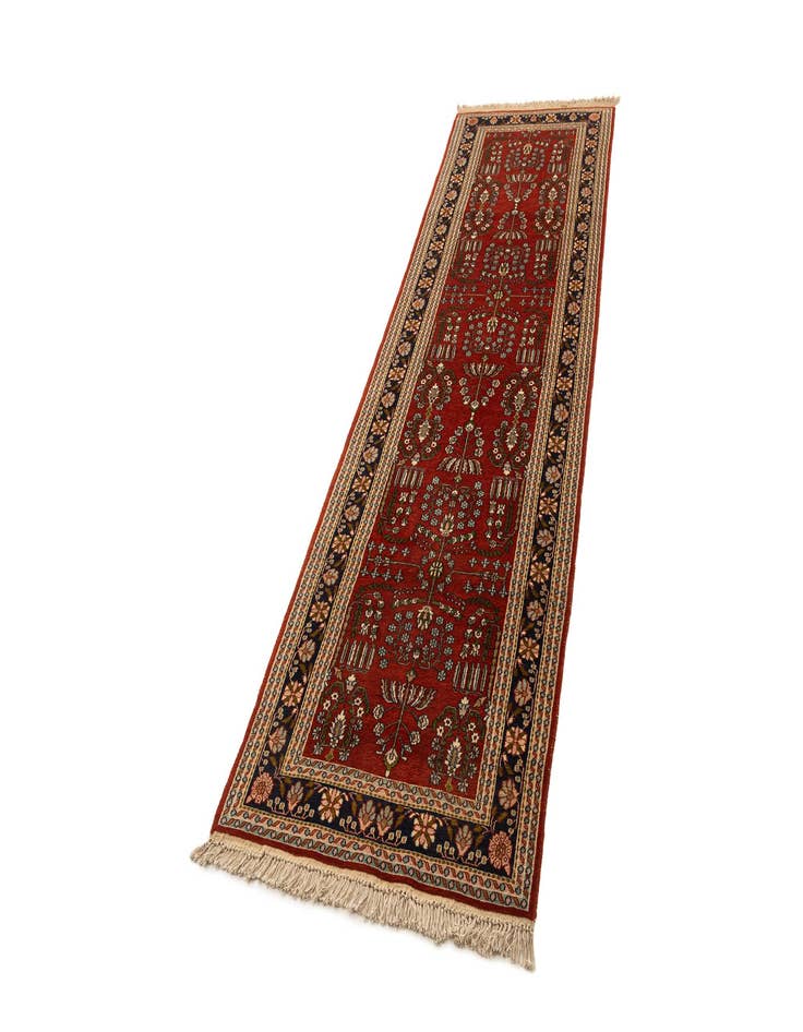 Detail image of  3' 2 x 10' 3  Hand Knotted Kashmir Oriental Wool Runner Rug