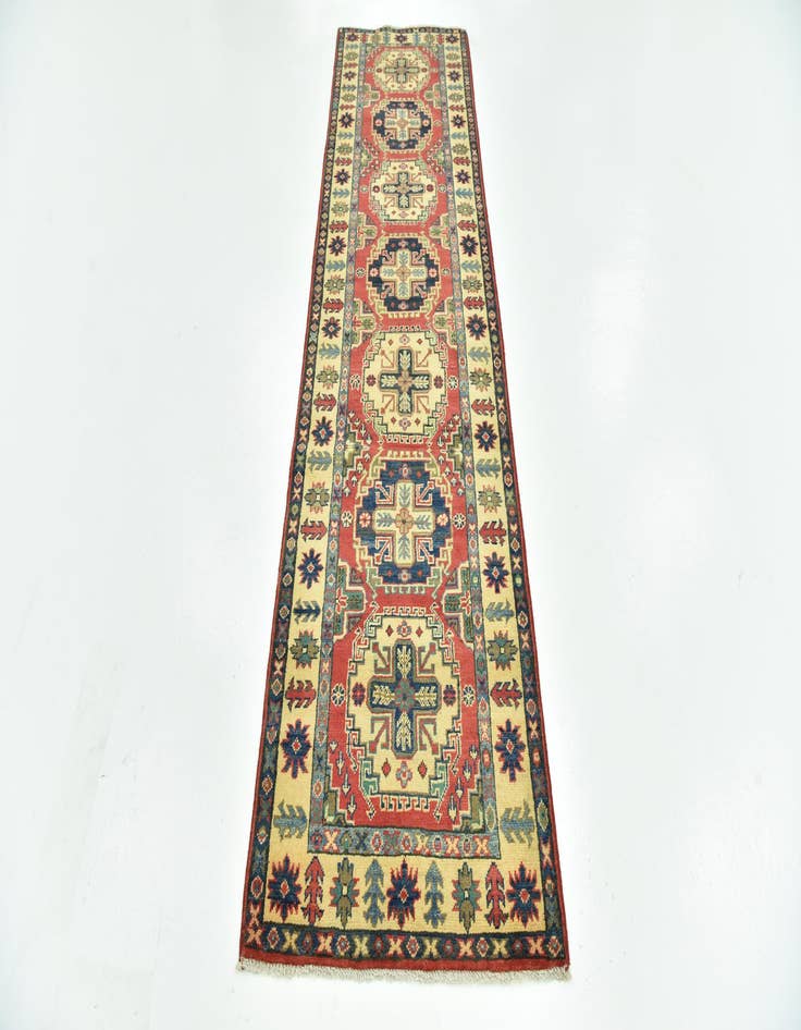 Detail image of  2' 7 x 9' 9  Hand Knotted Kazak Runner Rug