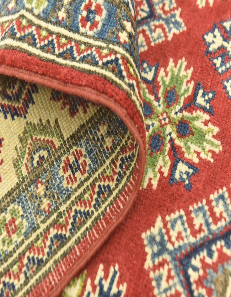 Detail image of  4' x 10' 4  Hand Knotted Kazak Runner Rug