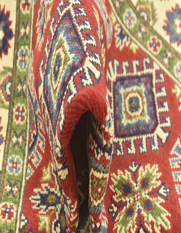 Detail image of  4' x 10' 4  Hand Knotted Kazak Runner Rug