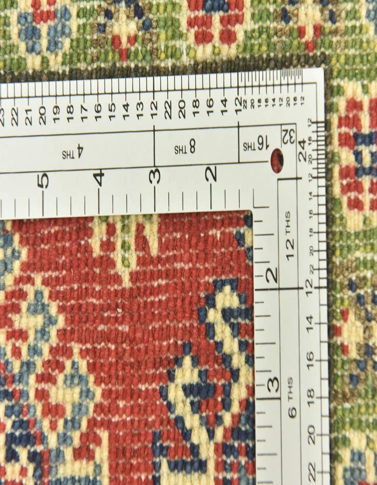 Detail image of  4' x 10' 4  Hand Knotted Kazak Runner Rug