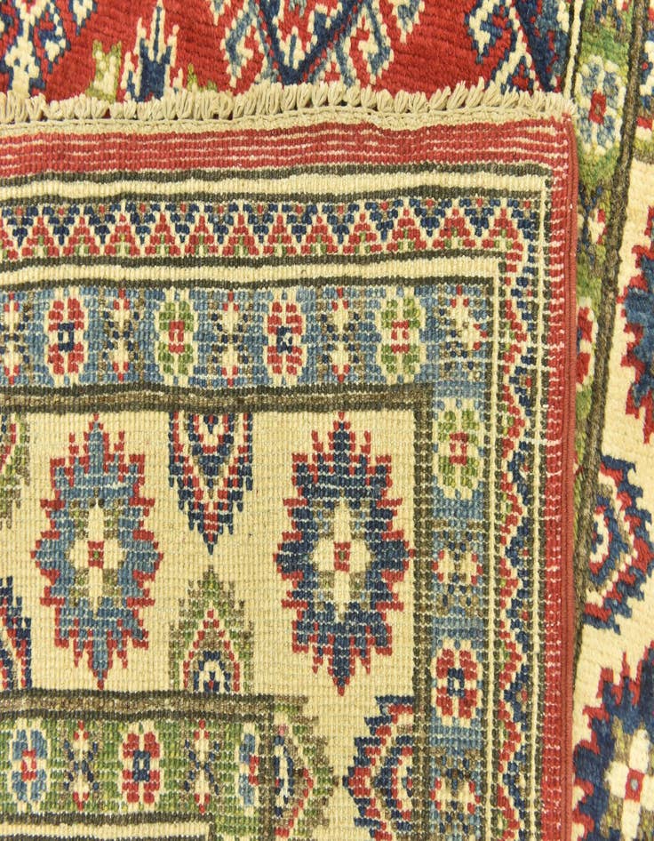 Detail image of  4' x 10' 4  Hand Knotted Kazak Runner Rug