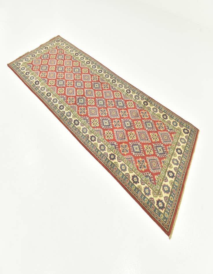 Detail image of  4' x 10' 4  Hand Knotted Kazak Runner Rug