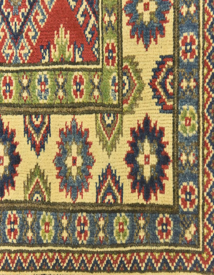Detail image of  4' x 10' 4  Hand Knotted Kazak Runner Rug