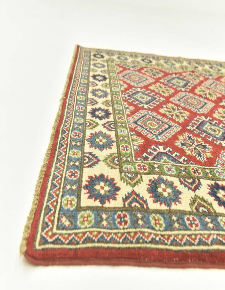 Detail image of  4' x 10' 4  Hand Knotted Kazak Runner Rug