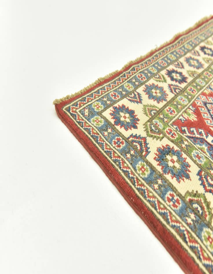 Detail image of  4' x 10' 4  Hand Knotted Kazak Runner Rug