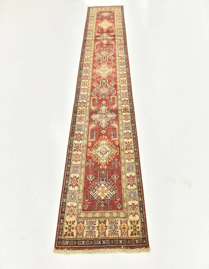 Detail image of  2' 9 x 10'  Hand Knotted Kazak Oriental Runner Rug