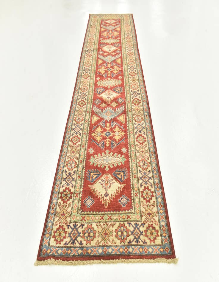 Detail image of  2' 8 x 9' 10  Hand Knotted Kazak Oriental Runner Rug
