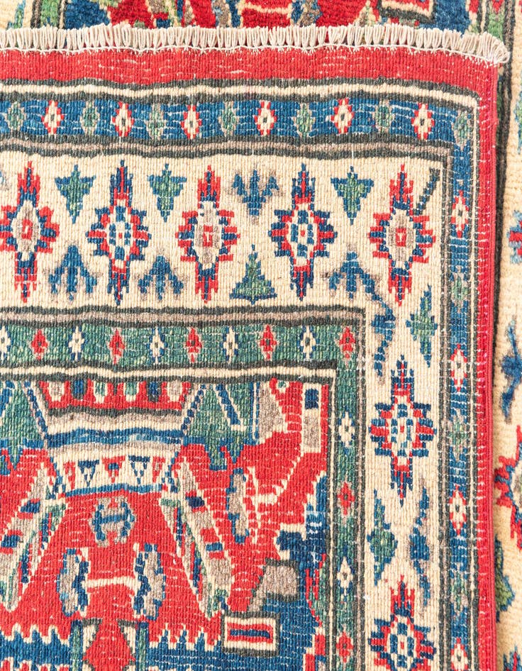 Detail image of  2' 8 x 9' 8  Hand Knotted Kazak Runner Rug