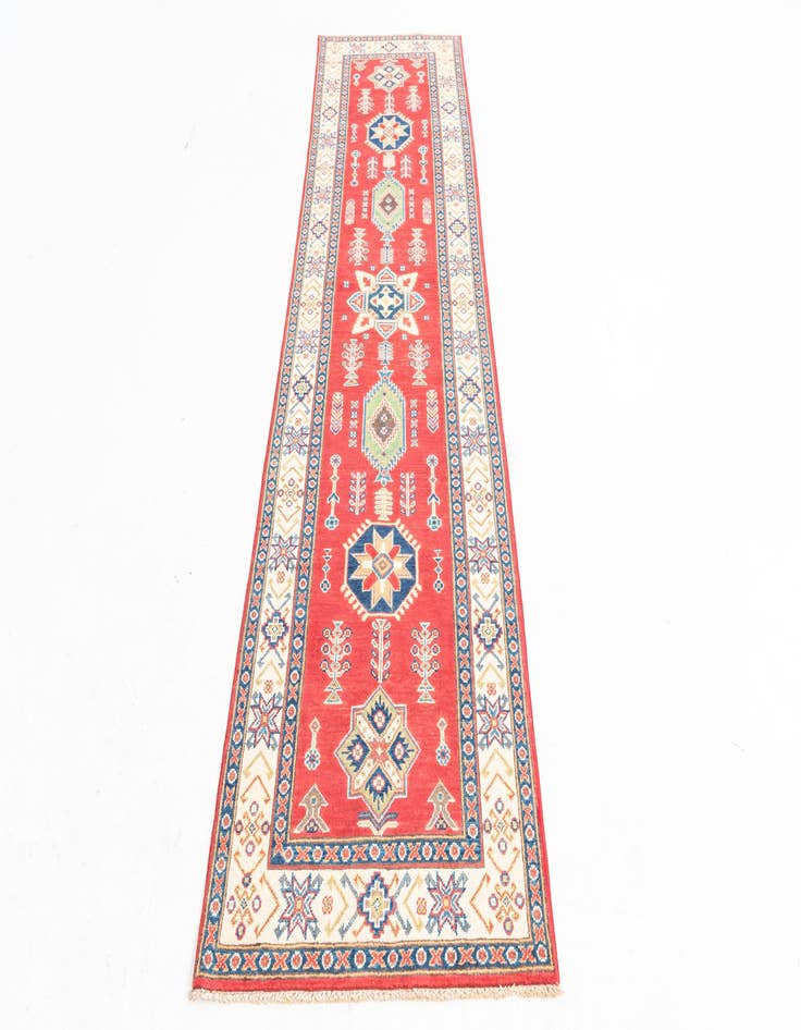 Detail image of  2' 7 x 9' 9  Hand Knotted Kazak Runner Rug