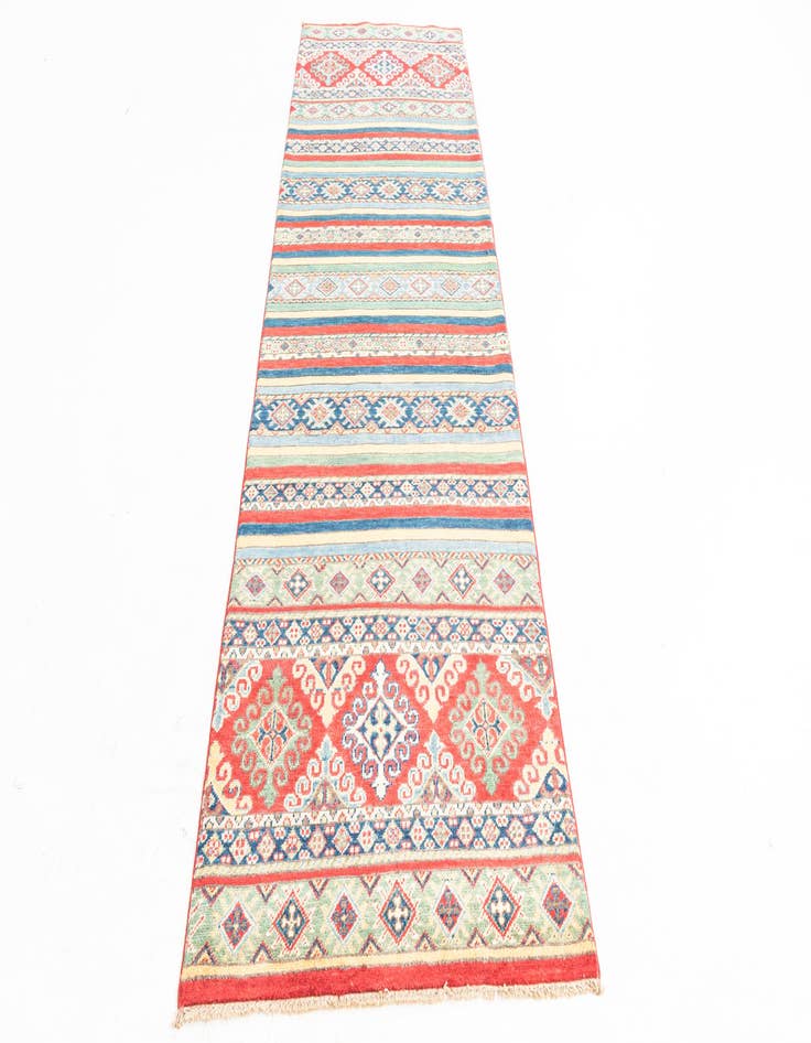 Detail image of  2' 10 x 9' 8  Hand Knotted Kazak Runner Rug