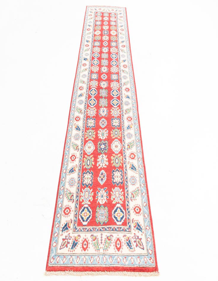 Detail image of  2' 10 x 10' 3  Hand Knotted Kazak Runner Rug