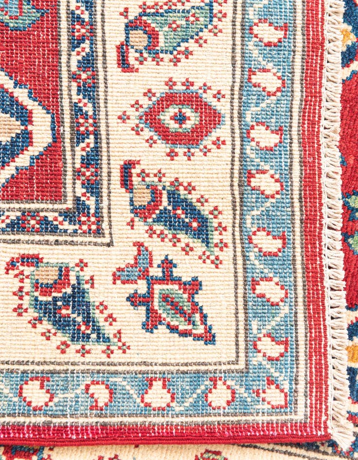 Detail image of  2' 10 x 10' 3  Hand Knotted Kazak Runner Rug