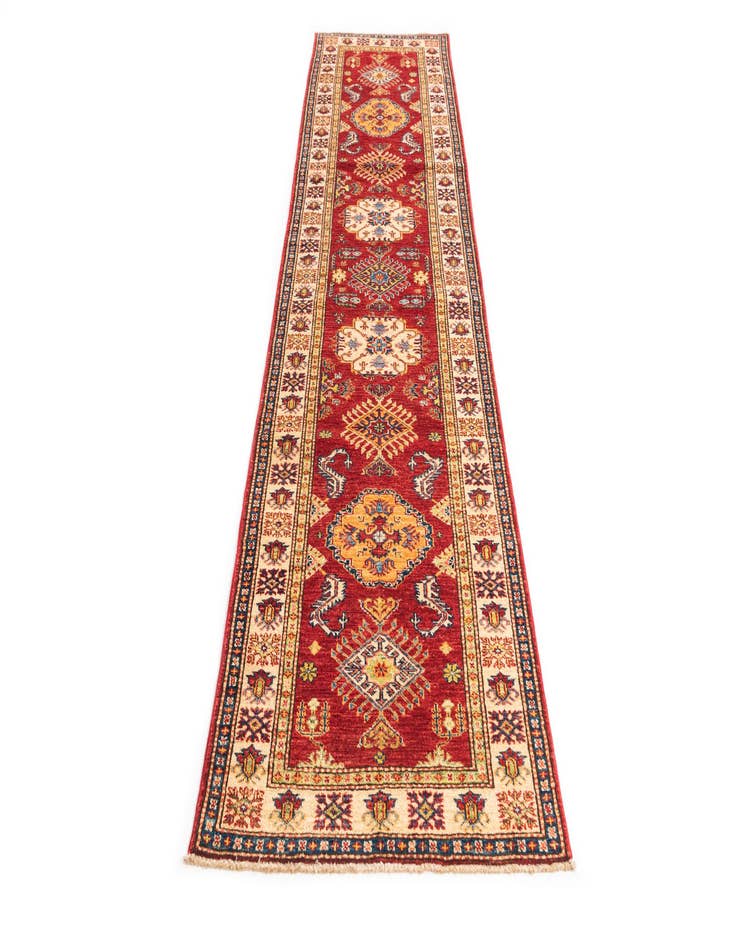 Detail image of  2' 8 x 10'  Hand Knotted Kazak Runner Rug