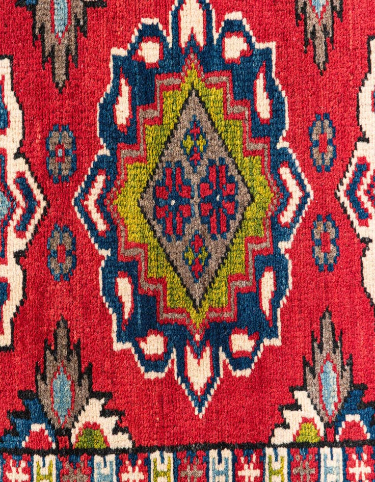 Detail image of  2' x 5' 10  Hand Knotted Kazak Runner Rug