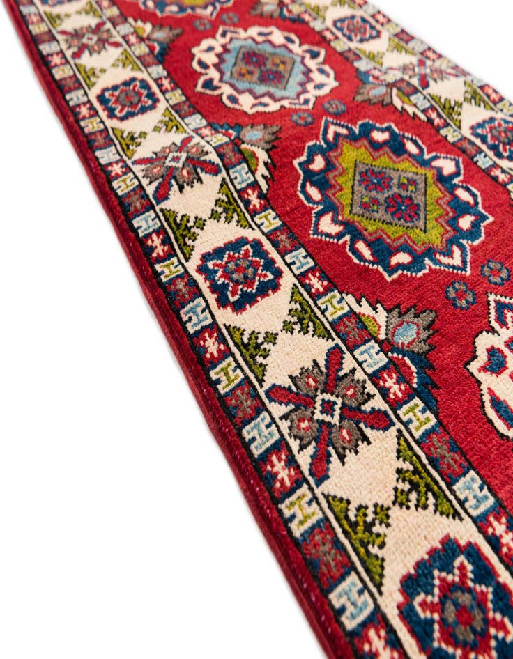 Detail image of  2' x 5' 10  Hand Knotted Kazak Runner Rug