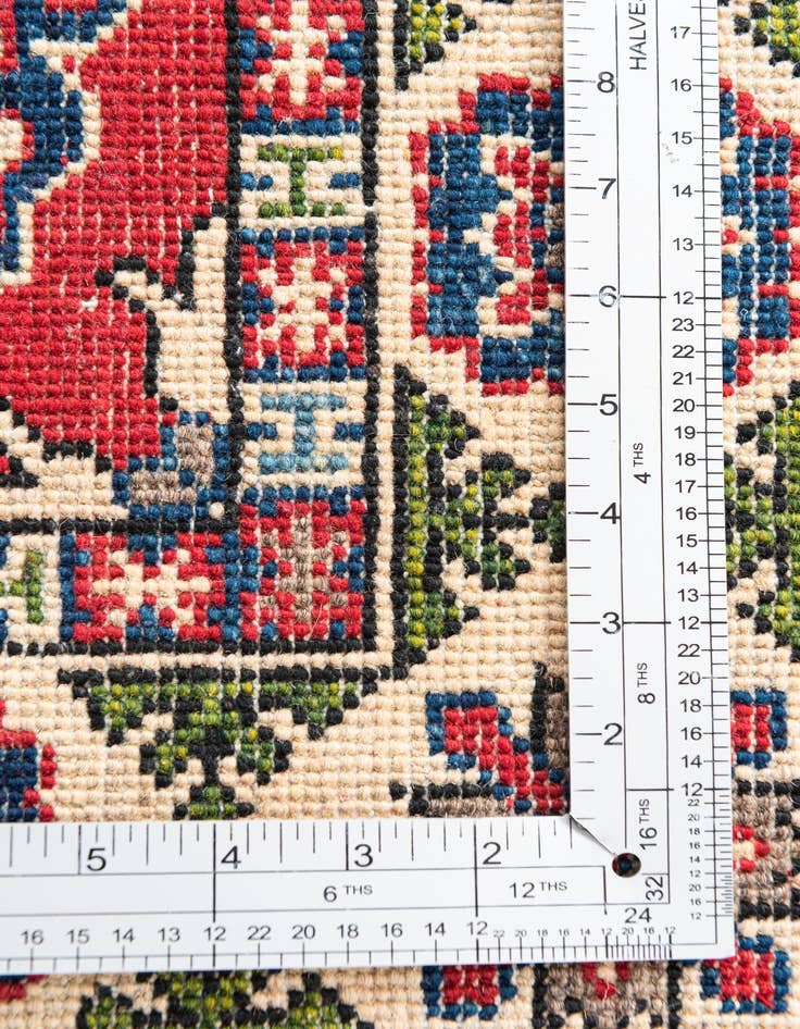 Detail image of  2' x 5' 10  Hand Knotted Kazak Runner Rug