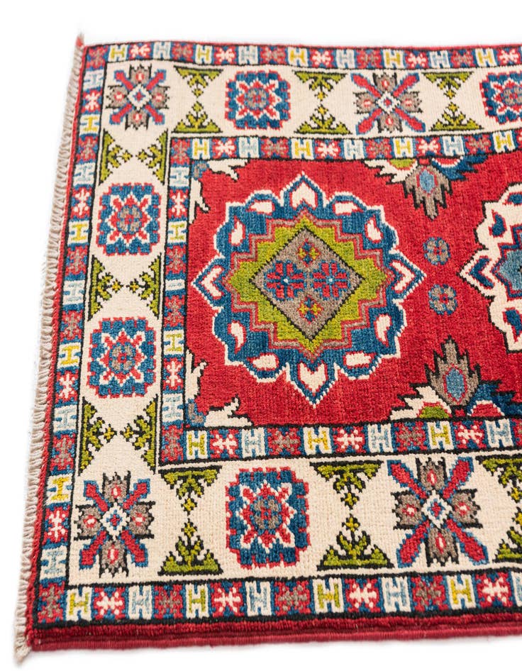 Detail image of  2' x 6' 1  Hand Knotted Kazak Runner Rug