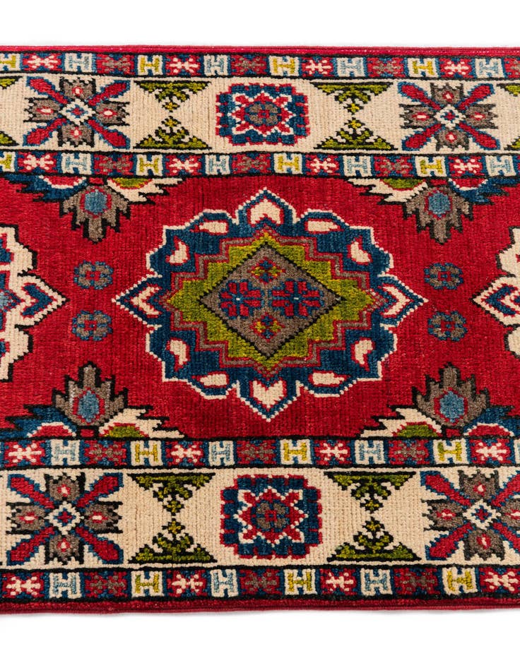 Detail image of  2' x 6' 1  Hand Knotted Kazak Runner Rug