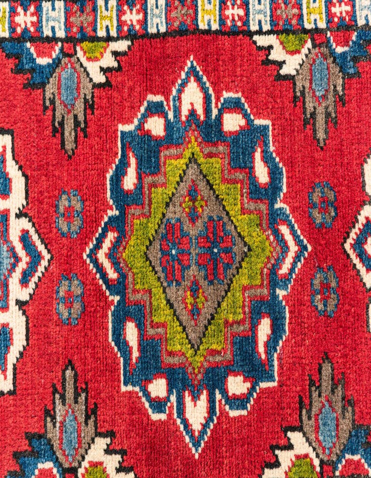 Detail image of  2' x 6' 1  Hand Knotted Kazak Runner Rug
