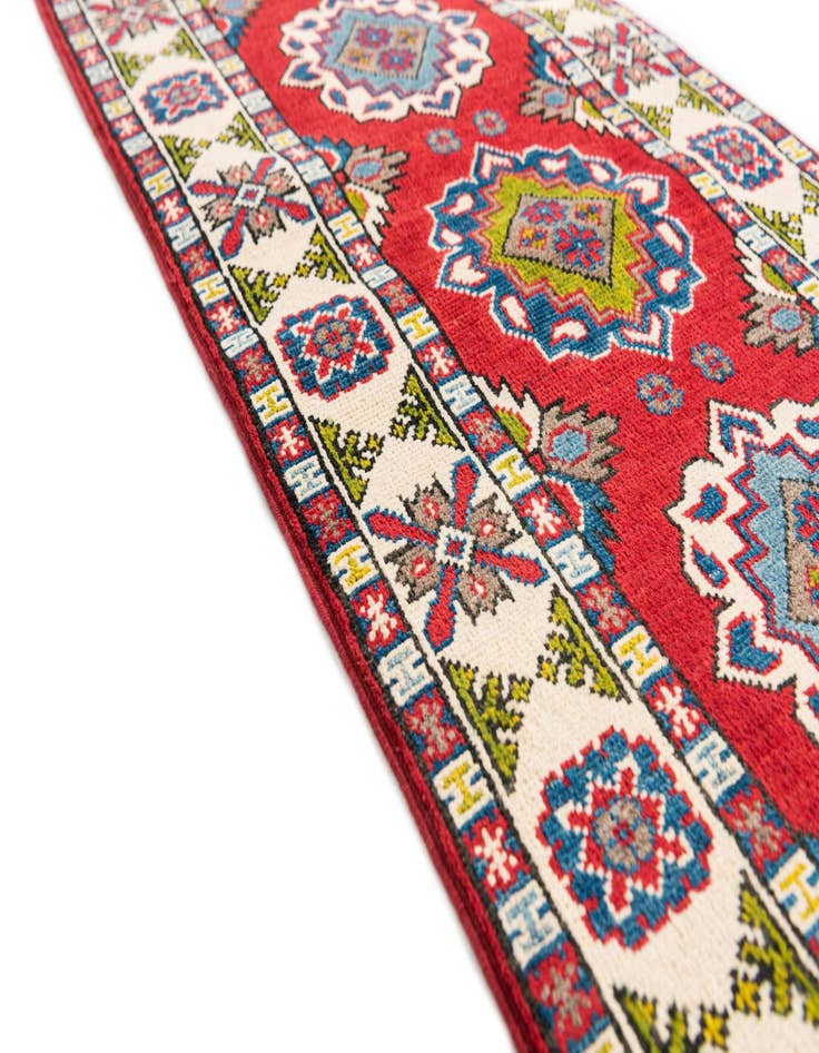 Detail image of  2' x 6' 1  Hand Knotted Kazak Runner Rug