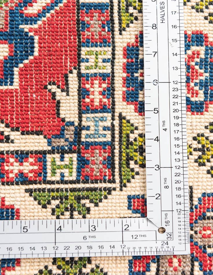 Detail image of  2' x 6' 1  Hand Knotted Kazak Runner Rug