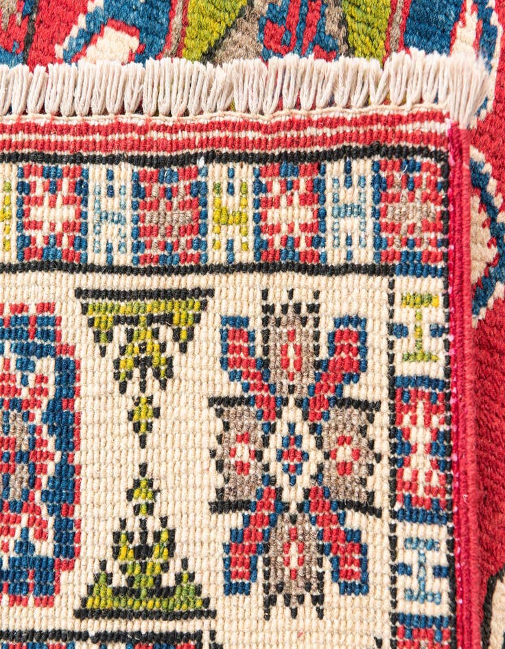 Detail image of  2' x 6' 1  Hand Knotted Kazak Runner Rug