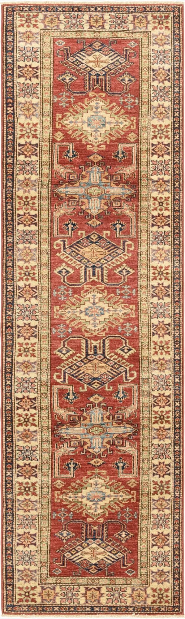  2' 9 x 10'  Hand Knotted Kazak Oriental Runner Rug