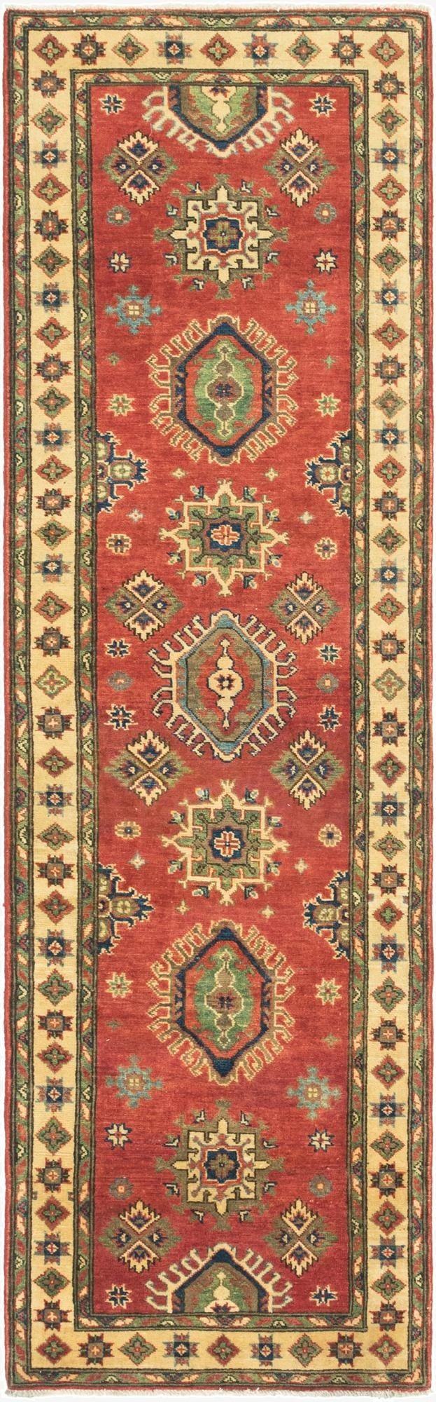  2' 10 x 9' 6  Hand Knotted Kazak Runner Rug