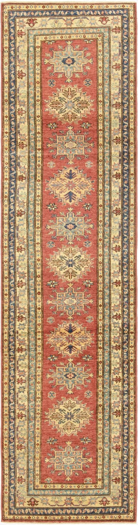  2' 7 x 10' 2  Hand Knotted Kazak Oriental Runner Rug