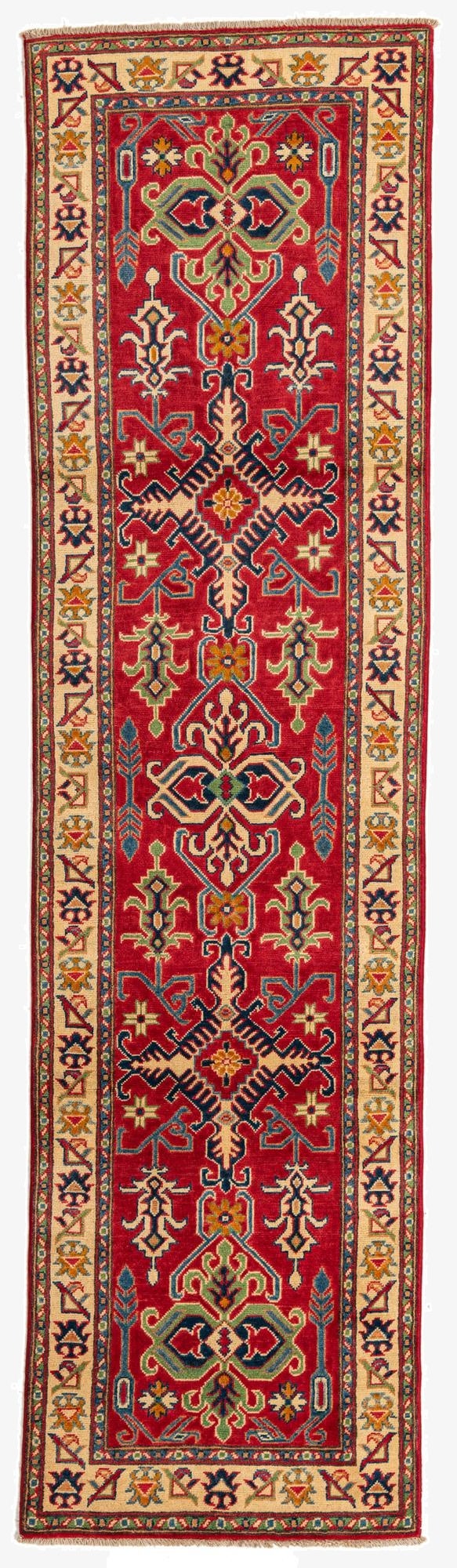  2' 7 x 10'  Hand Knotted Kazak Runner Rug
