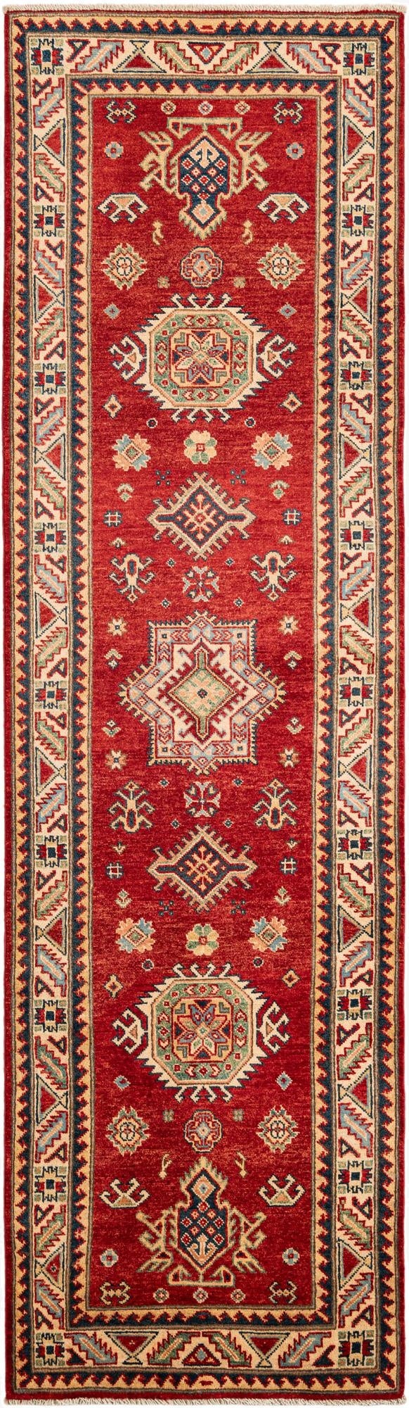  2' 8 x 9' 8  Hand Knotted Kazak Runner Rug