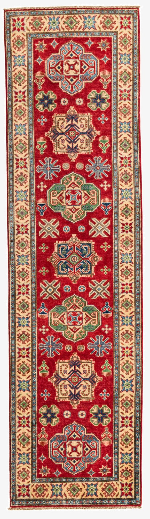  2' 8 x 9' 10  Hand Knotted Kazak Runner Rug