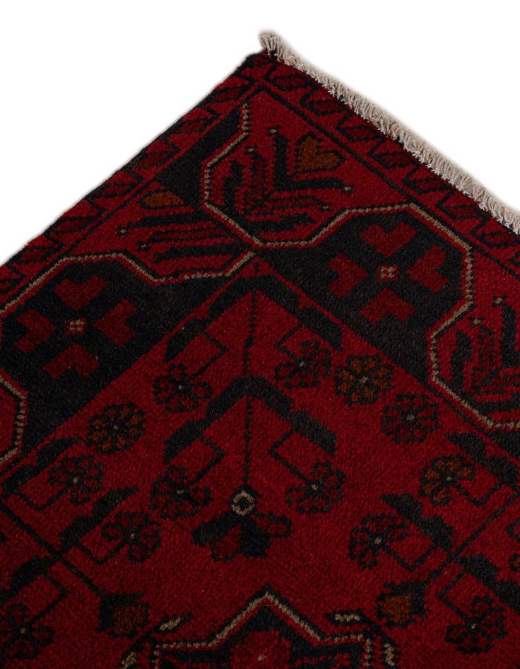 Detail image of  2' 6 x 9' 7  Hand Knotted Khal Mohammadi Wool Runner Rug