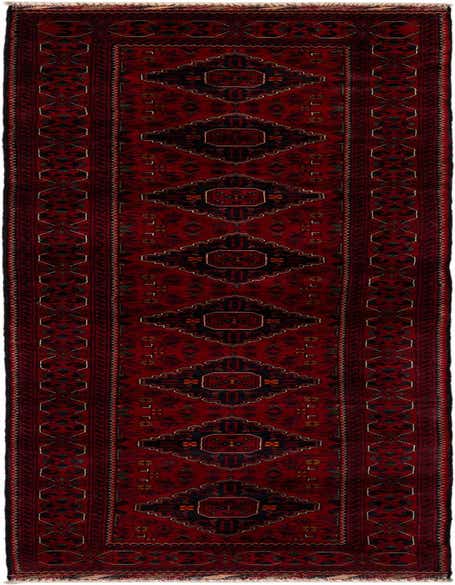 A 12 ft red Khal Mohammadi wool runner rug with a traditional Oriental pattern and geometric motifs, ideal for a hallway.