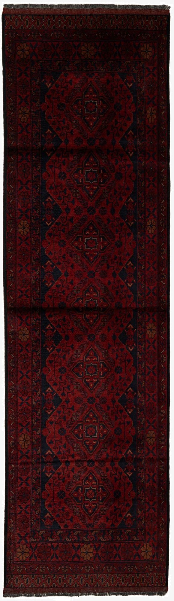  2' 9 x 9' 10  Hand Knotted Khal Mohammadi Wool Runner Rug