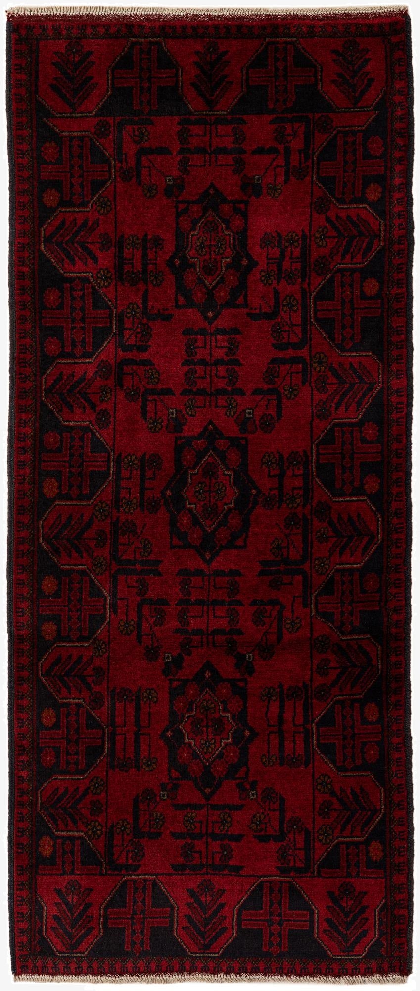  2' 8 x 6' 7  Hand Knotted Khal Mohammadi Wool Runner Rug