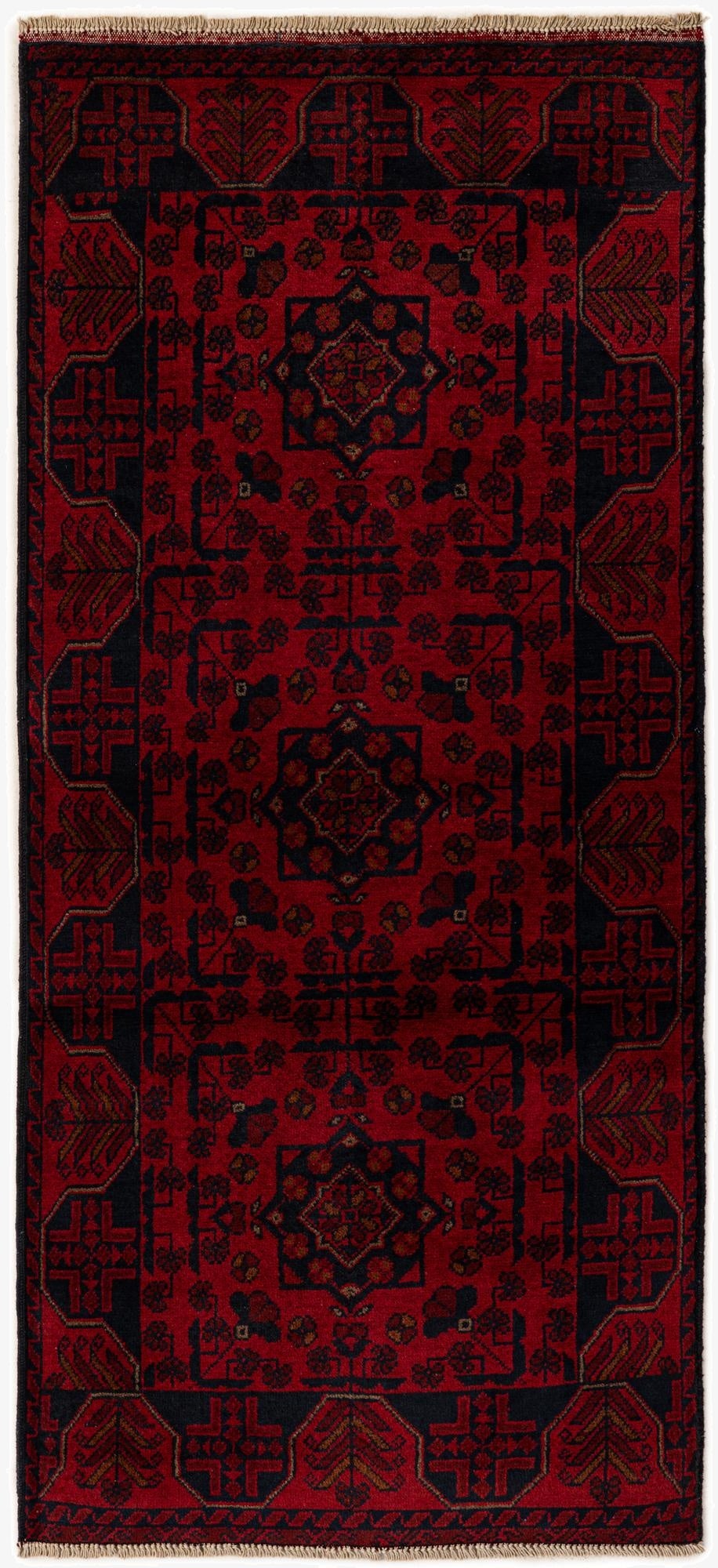  2' 8 x 6' 4  Hand Knotted Khal Mohammadi Wool Runner Rug