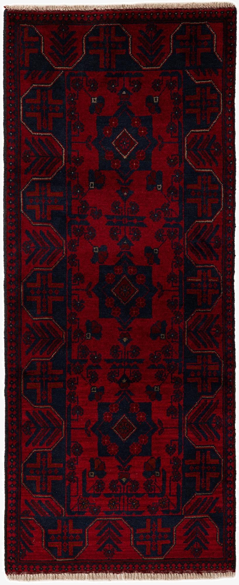  2' 8 x 6' 6  Hand Knotted Khal Mohammadi Wool Runner Rug