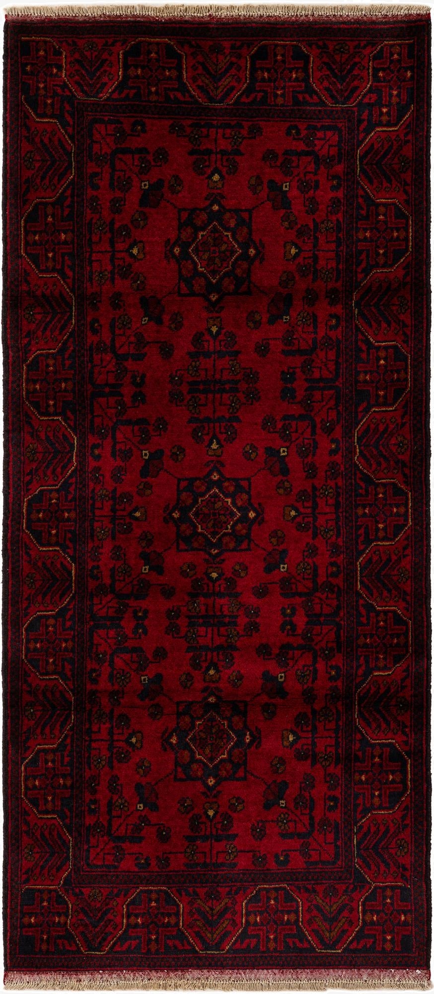  2' 10 x 6' 4  Hand Knotted Khal Mohammadi Wool Runner Rug
