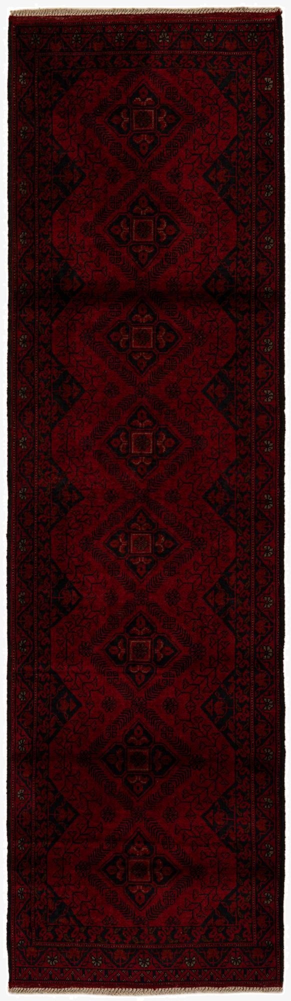  2' 8 x 9' 8  Hand Knotted Khal Mohammadi Wool Runner Rug