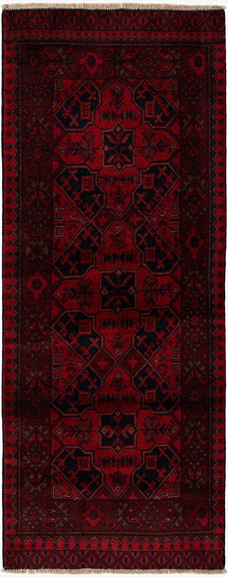  2' 7 x 6' 7  Hand Knotted Khal Mohammadi Wool Runner Rug