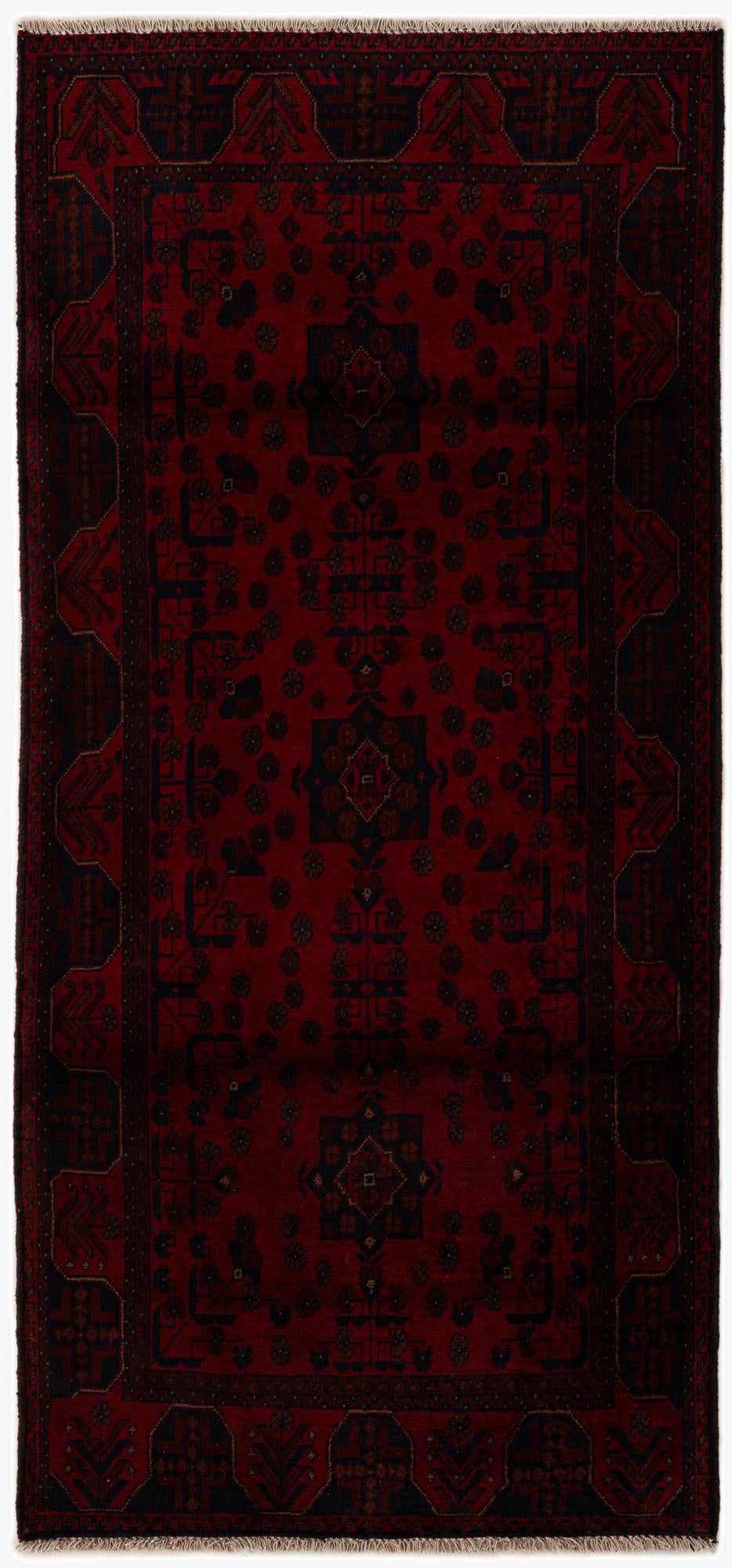  2' 10 x 6' 2  Hand Knotted Khal Mohammadi Wool Runner Rug