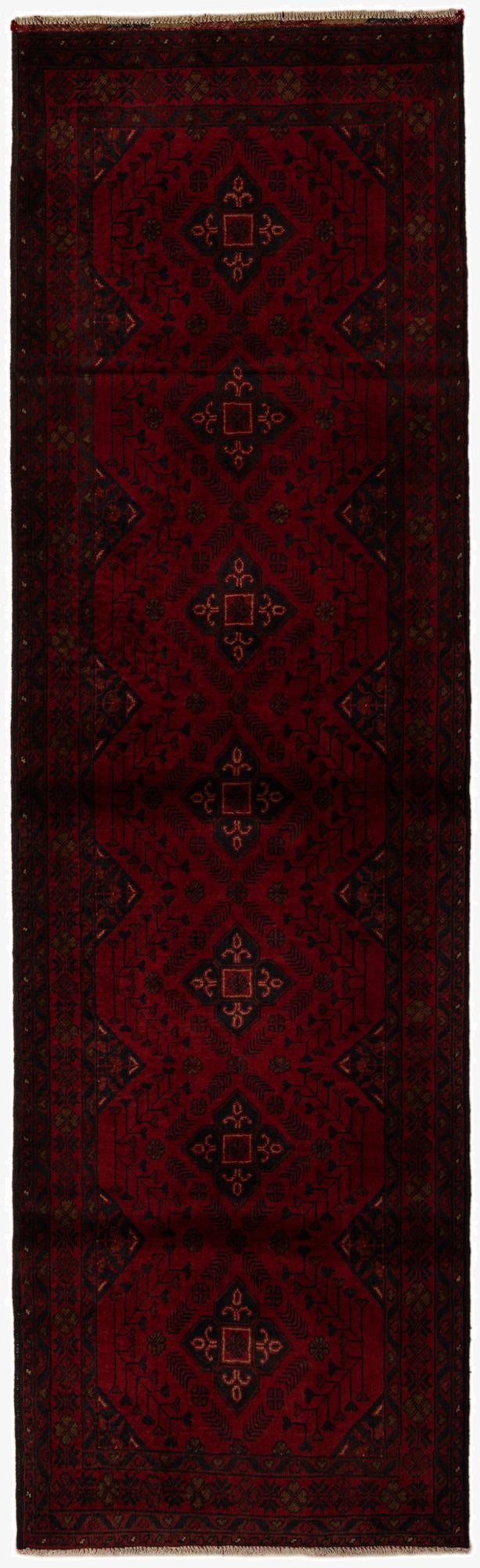  2' 10 x 9' 6  Hand Knotted Khal Mohammadi Wool Runner Rug