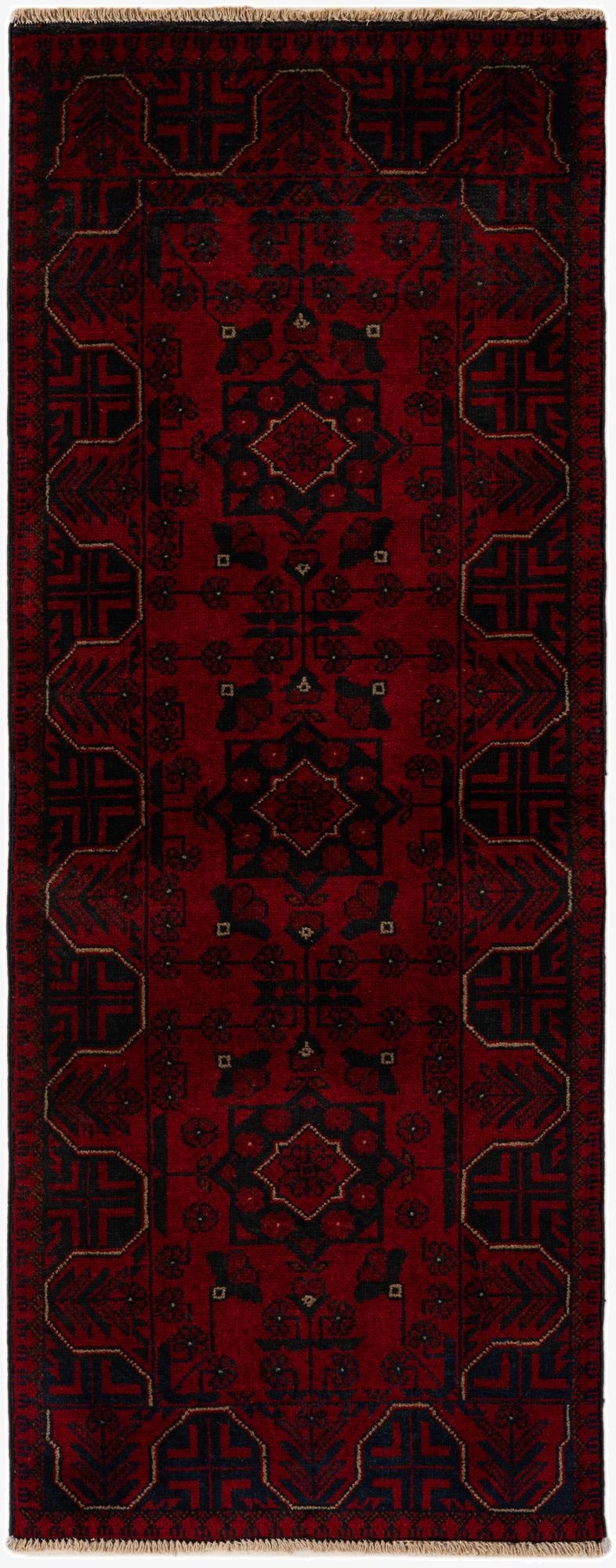  2' 5 x 6' 4  Hand Knotted Khal Mohammadi Wool Runner Rug