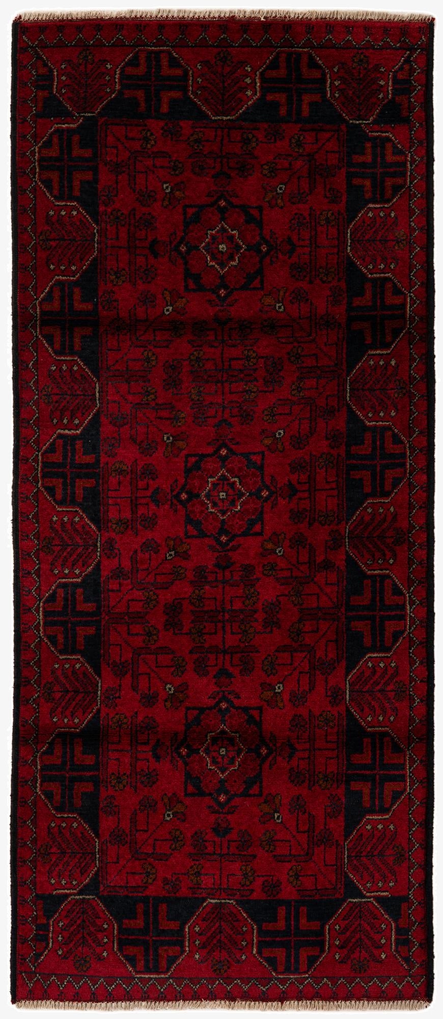  2' 9 x 6' 6  Hand Knotted Khal Mohammadi Wool Runner Rug